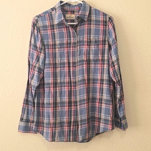 Marine Layer Tops - • Marine Layer • Marigold Plaid Button Down S